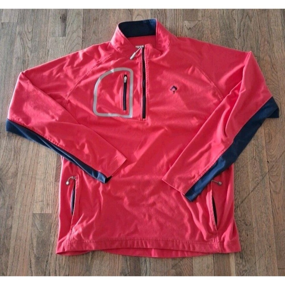 Peter Millar Crown Sport Performance Quarter Zip Pullover Pink L